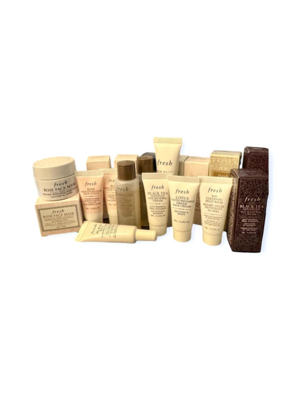 Fresh Skincare Mini Set, New. Travel Sized Cream/Cleanser/Essence/Mask.